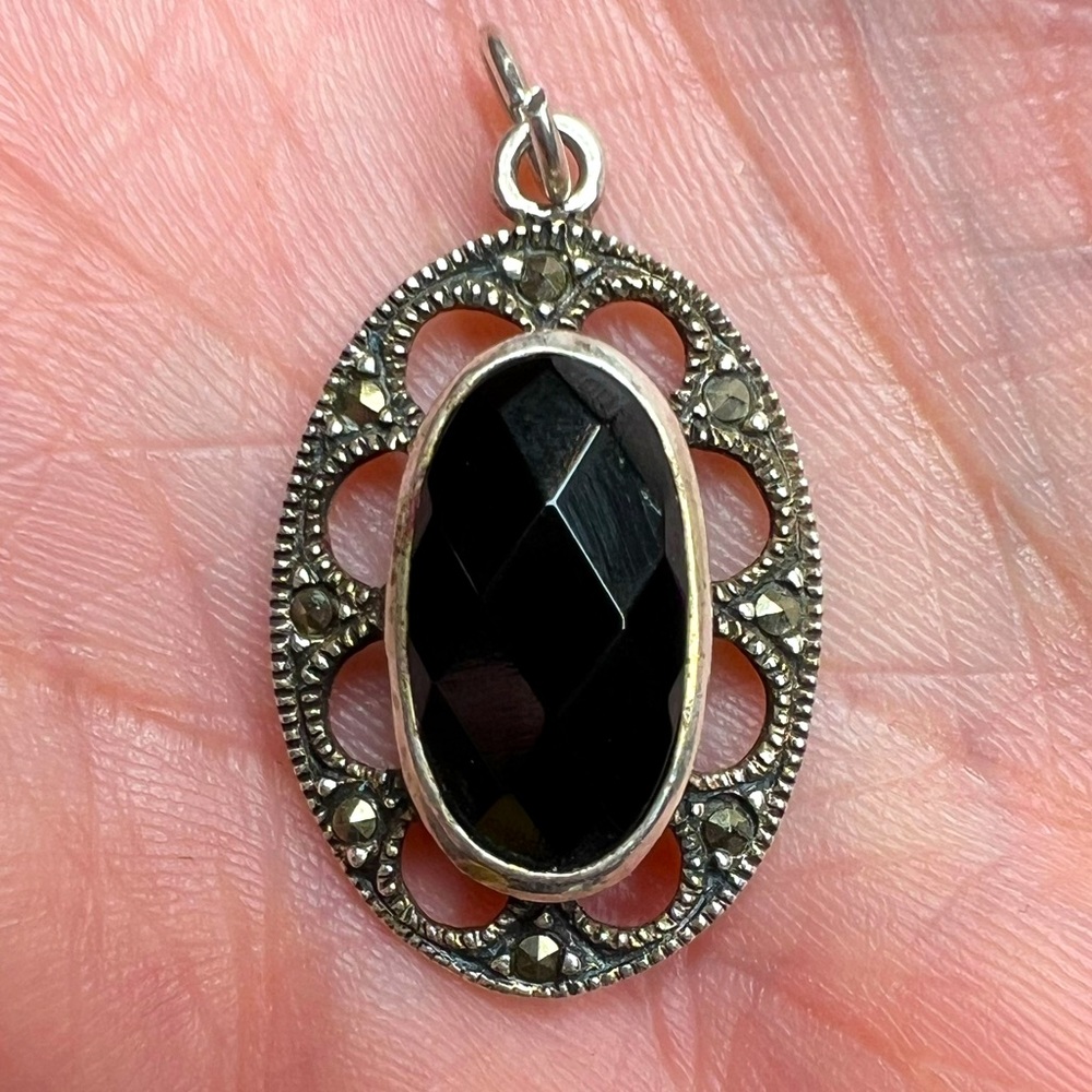 Onyx Sterling Silver 925 Necklace Pendant